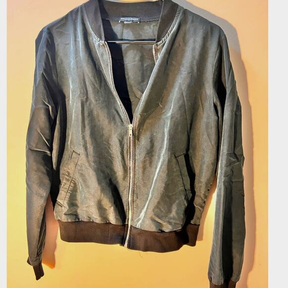 American Apparel Jacket Womens Small Faux Suede Charcoal - Picture 1 of 8